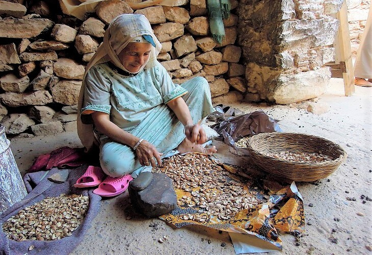 La première étape pour la préparation de l'huile d'Argan