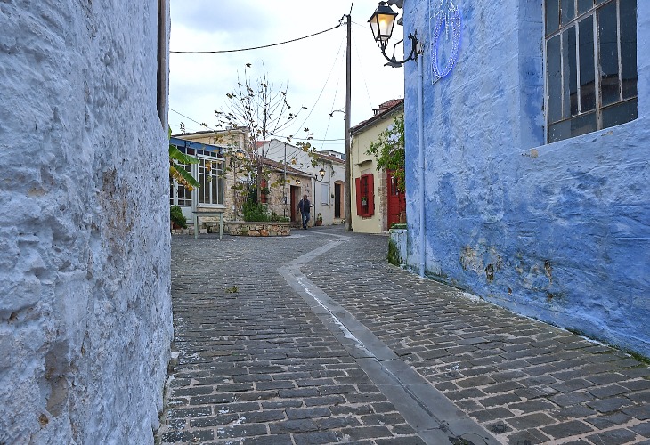 Rue bleue à Gavalochori