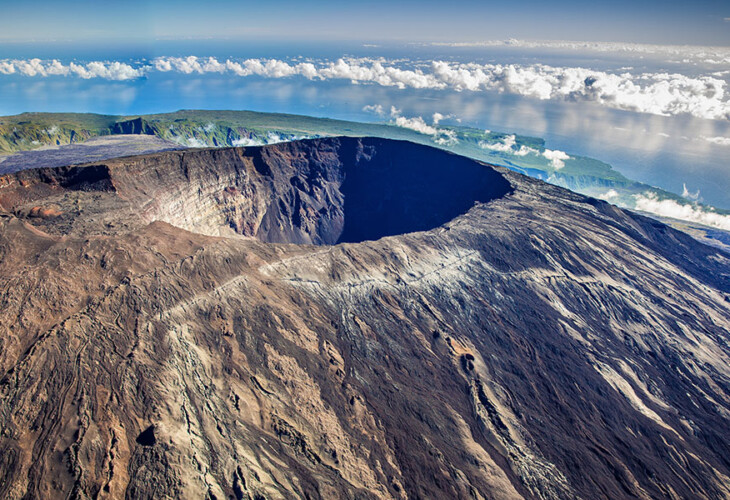 Beautiful view of Crater Dolomieu, Piton de la Fournaise, La Ré