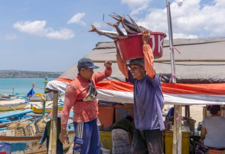 Pêcheurs à Bali